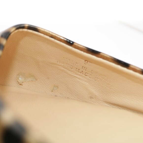 Talbots Womens D'Orsay Flat Size 9 Tan Brown Patent Leopard Slip On Pointed Shoe - Picture 10 of 12